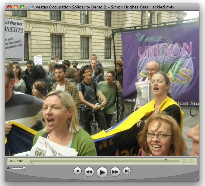 video: Vestas Occupation Solidarity Demo 2 – Simon Hughes Gets Heckled – still