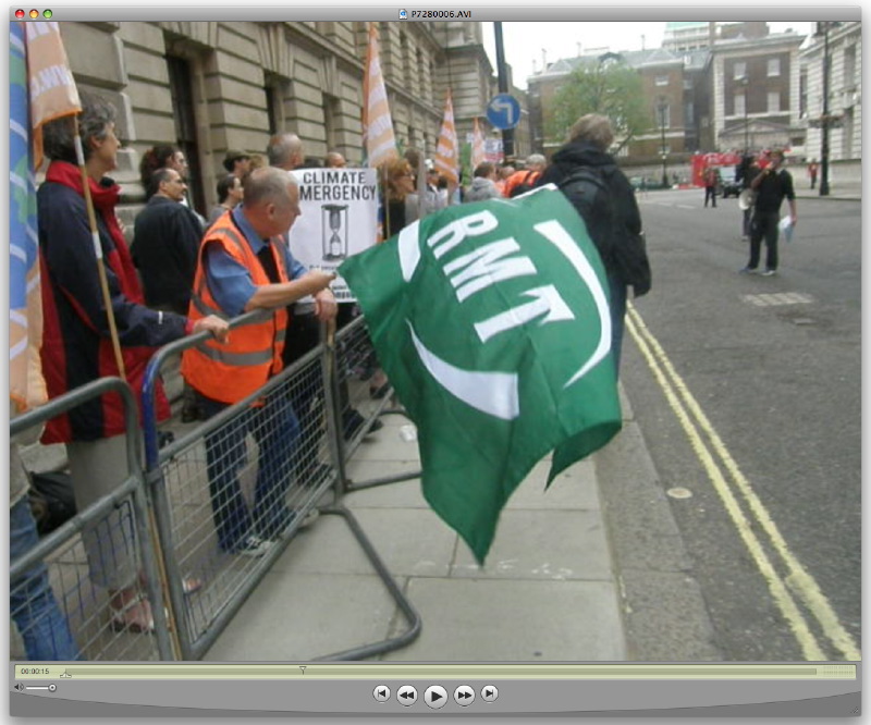 B4. Flying the Flag for RMT Solidarity (video still)