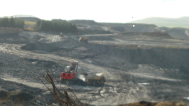 Diggers and open cast mine