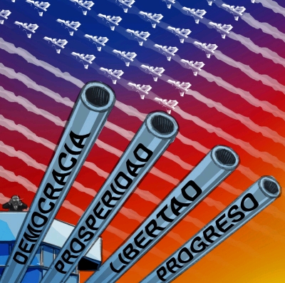 "democracy - prosperity - liberty - progress"