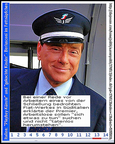 Berlusconi im Fettnäpfchen