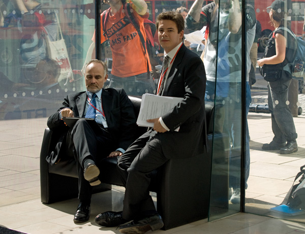 Terrified vsitors in BT foyer