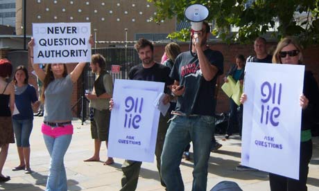 Truth Action protest at the BBC on 11/09/2009, photo by Charlie Skelton