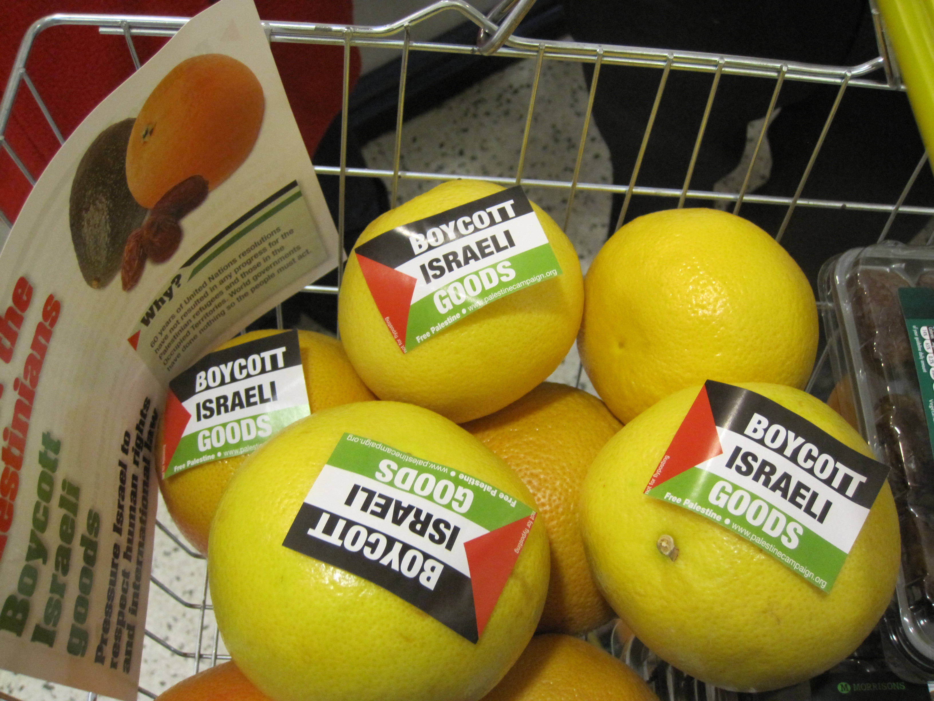 Morrisons basket of Israeli goods
