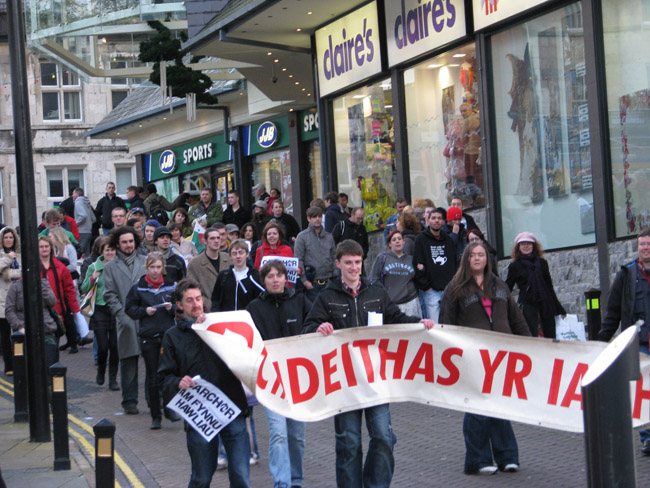 Cymdeithas demo Saturday 14 November, Bangor north Wales