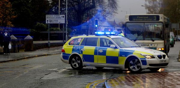 Blue flashing lights