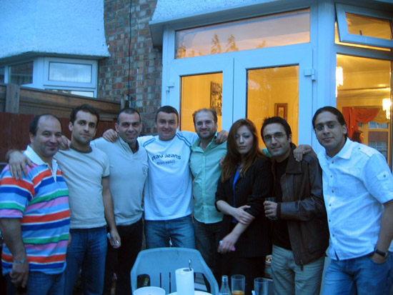 Potkin Azarmeher (3 from left) at garden barbi with Fakhravar (2 from left)