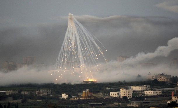 Israeli Air Force dropping cluster bombs on Gaza