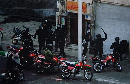 Roving security forces on motorbikes.
