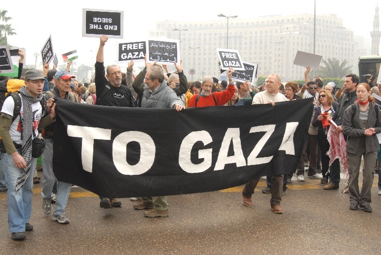 Gaza Freedom March marching in Cairo on 31 December 2009
