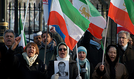 Gathering in Downing Street.