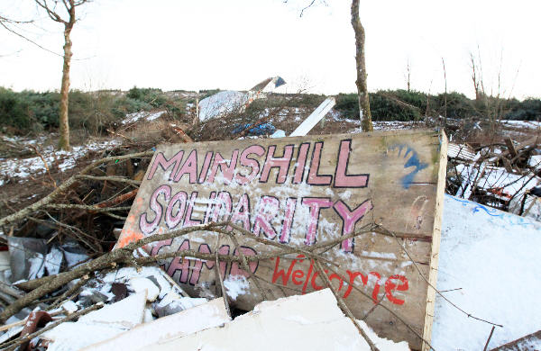 mainshill after eviction and destruction