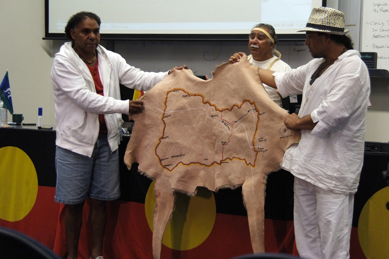 Map of Githabul country on kangaroo skins