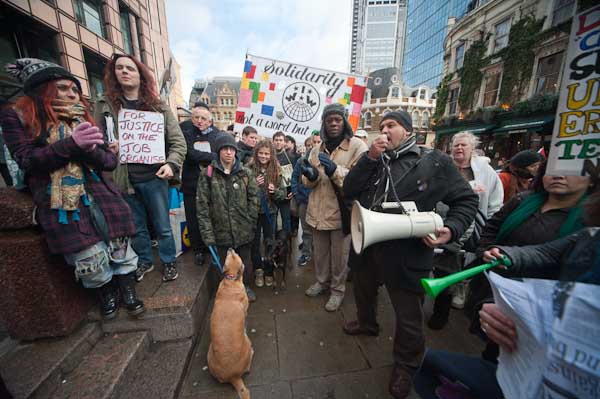 Around a hundred came to the protest