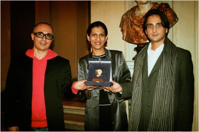 In the picture, from left: Roberto Malini, Viktoria Mohacsi, Dario Picciau