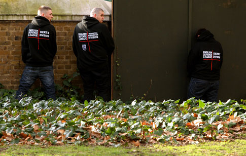 EDL members piss on our english heritage