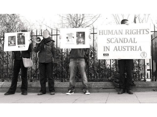 Protest at Austria Embassy in Dublin, March 2, 2010