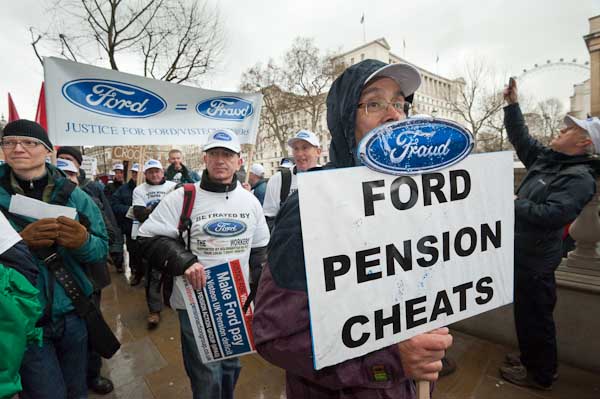Marchers in Whitehall