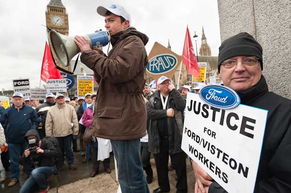 Rob Williams of Visteon Pension Action Group speaking