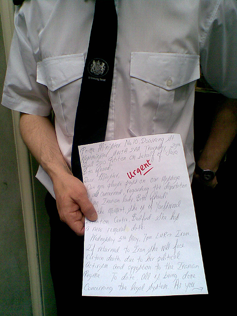 Petition handed into Downing street.