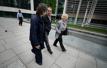 Walking to the entrance of the Home Office.