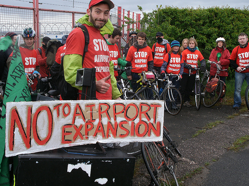 Thumbs up by the site of the planned road diversion