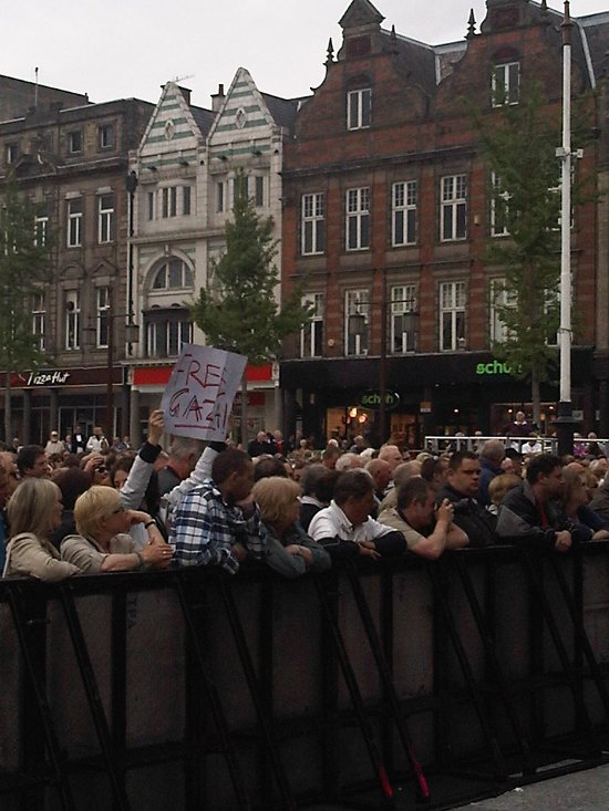 Protesters attend concert