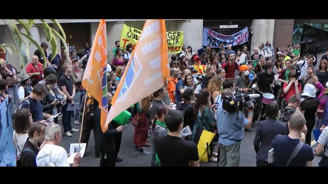 People gather for the court