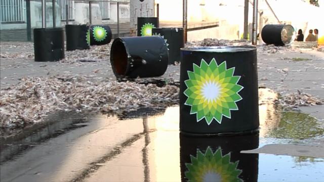 Barrels scattered on the floor