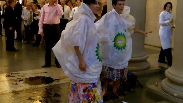 Preparing to clear up the spill