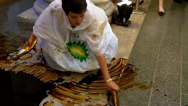 Lets use our shoes to clean the spill