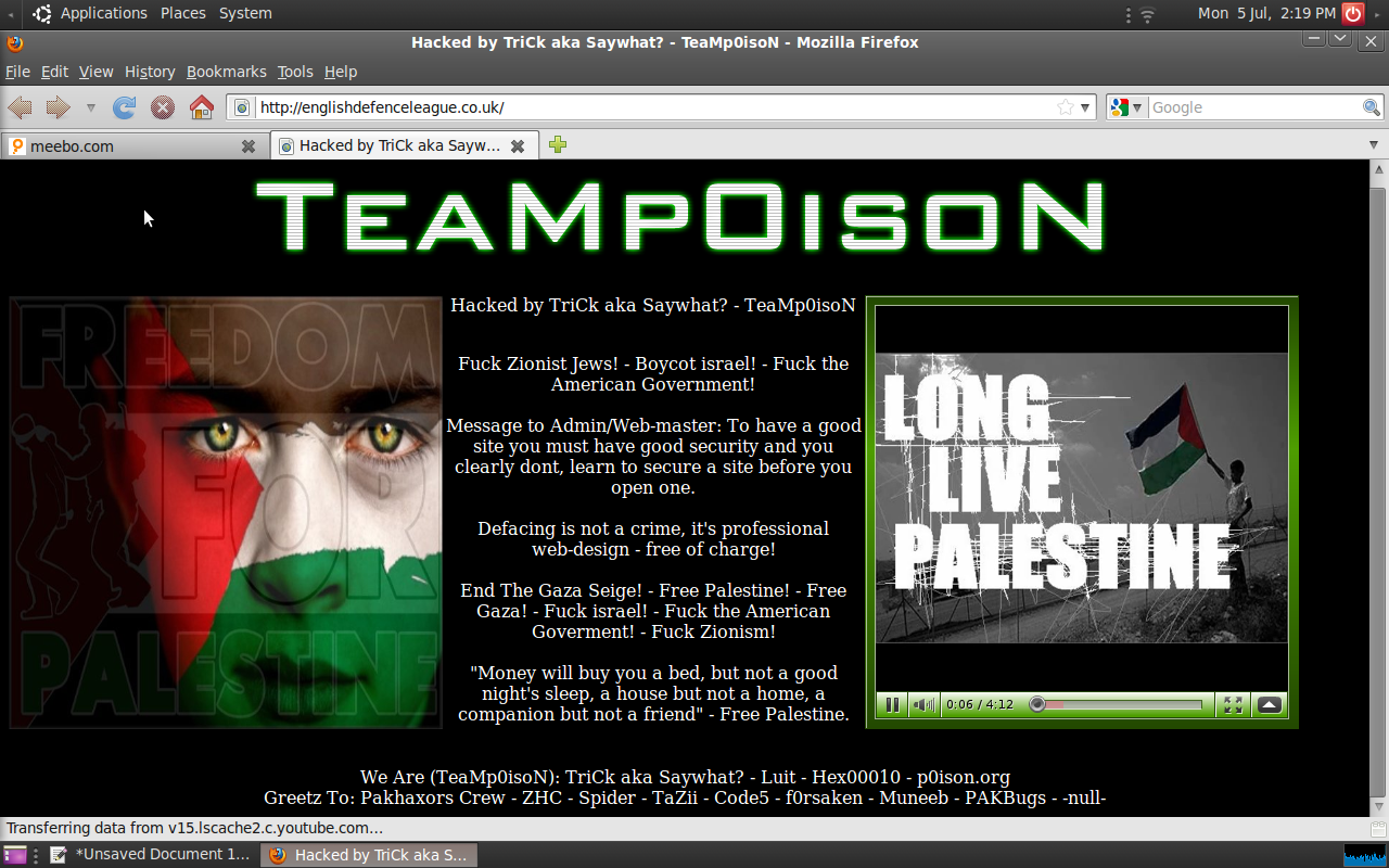 English Defence Website Hacked