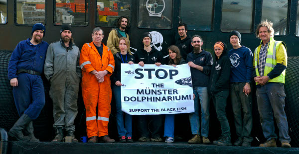 Sea Shepherd crew on the ship Bob Barker show support for the campaign