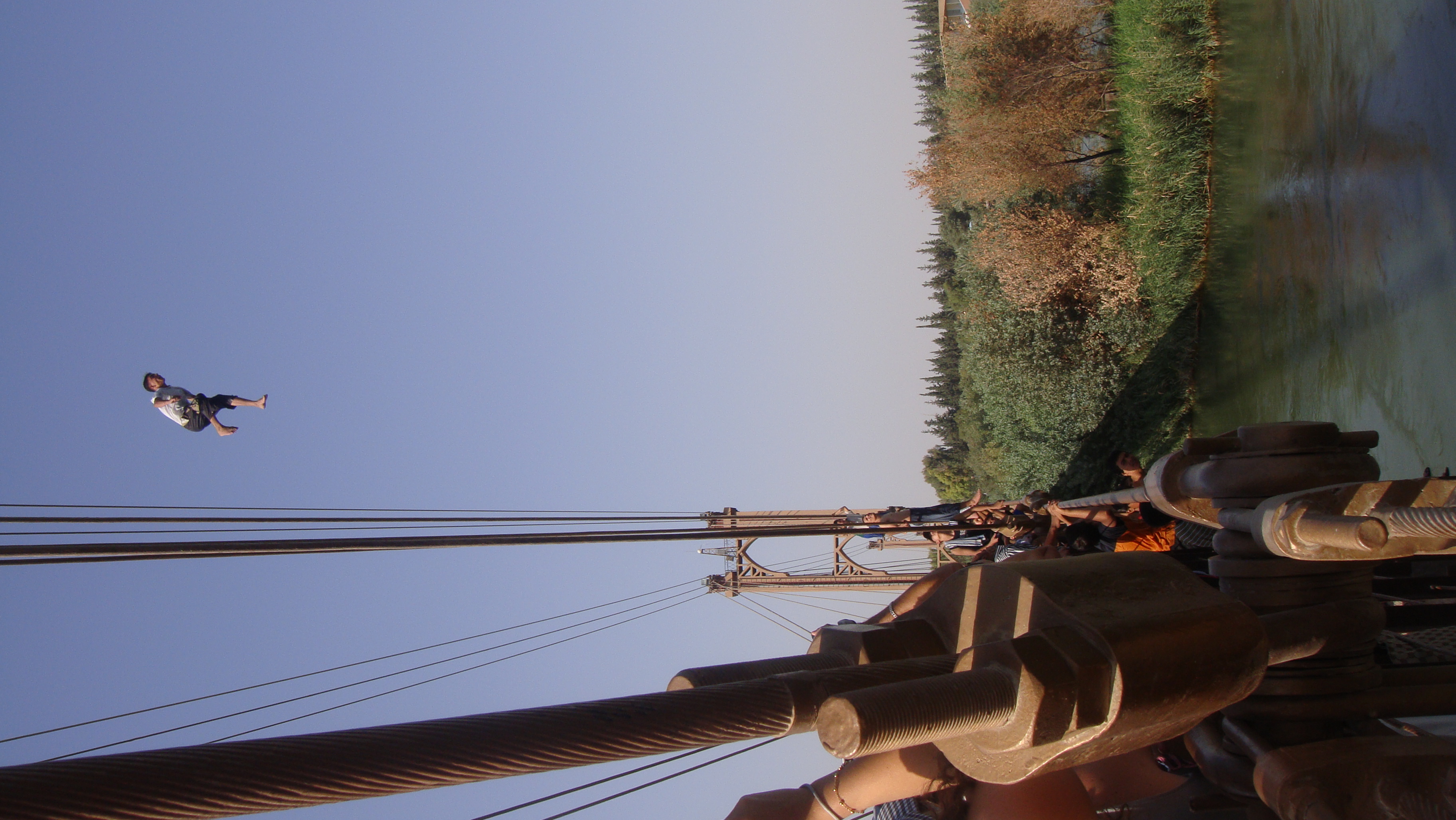 Syrian boys jumping into the Euphrates. Photo: Joe Vartanian