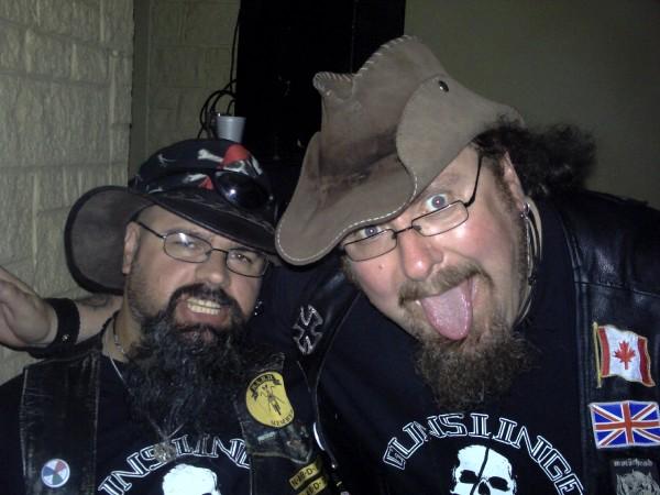 EASON WEARING ALAN DAVEY'S GUNSLINGER T SHIRT