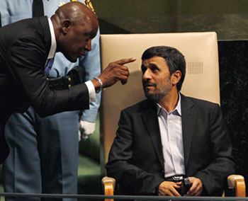 President Ahmadinejad at the UN General Assembly, 23 September 2010