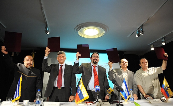 Envoys from Bolivia,Cuba,Ecuador,Nicaragua & Venezuela met in Tehran, July 2010