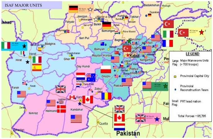 NATO forces deployed in Afghanistan (February 2010)