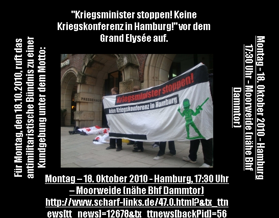KEINE KRIEGSKONFERENZ IN HAMBURG