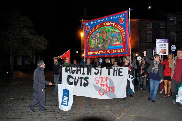 National Union of Teachers lead a moonlight march
