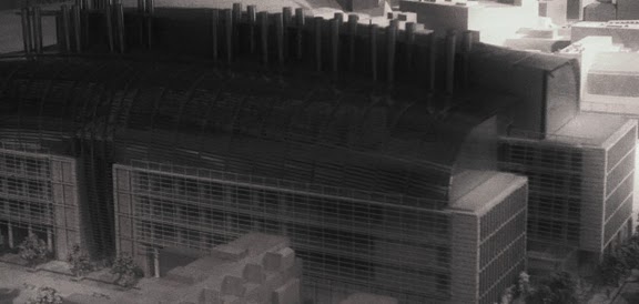 model of proposed laboratory from UKCMRI exhibition