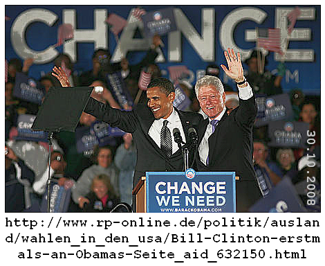 Bill Clinton an Obamas Seite - 2008