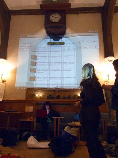 Live Twitter feed writ large.