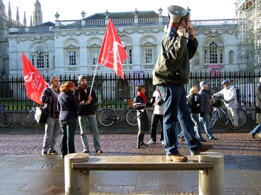 Showing solidarity with the students.