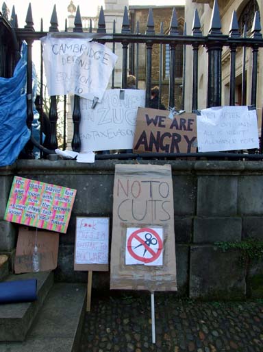 Some of the activist artwork on display.