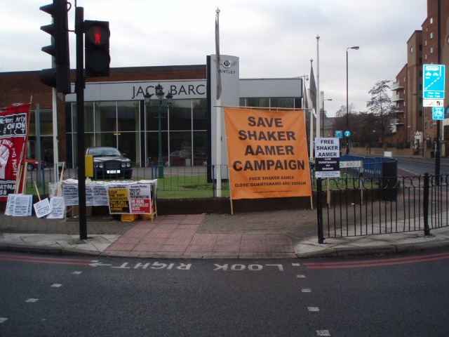 Rally at the site of the new US Embassy in Vauxhall