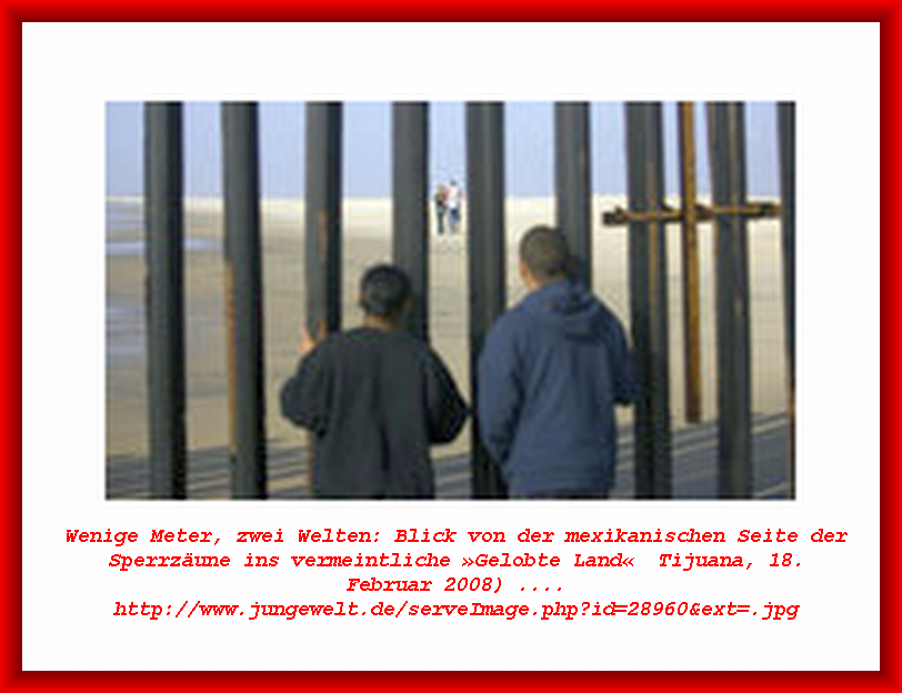 Mexikanischen Seite der US-Sperrzäune