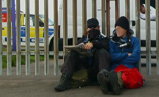 PC Kennedy locked on to gate at Hartlepool power station in 2006