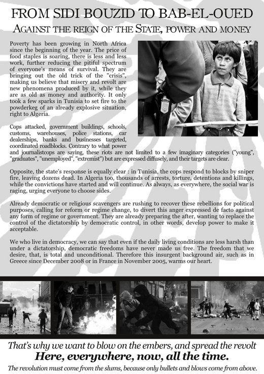 From De Sidi Bouzid to Bab-el-Oued. Against the reign of the State, power and mo