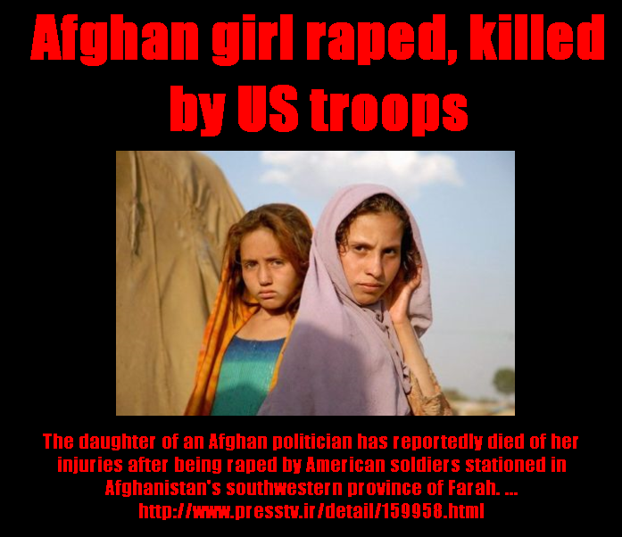US-troops raped and killed Afghan girl
